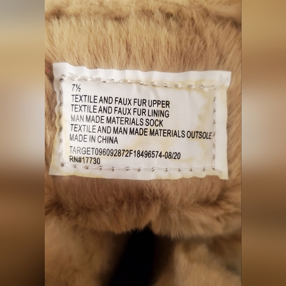 A New Day Betsy Faux fur-Lined Hiking Combat Boots Tan Camel Beige Size 7.5 - Picture 7 of 7